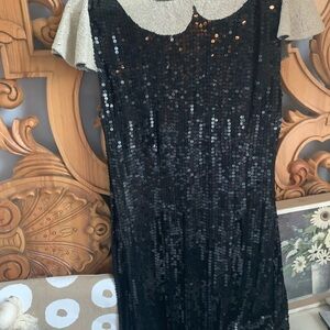 Tracy Reese Black Dress with Gold Accents